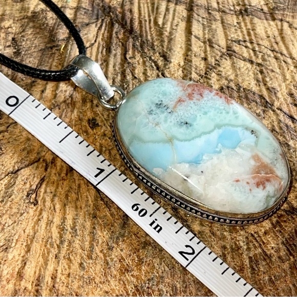 Dominican Republic Caribbean Larimar Pendant 2” - Picture 15 of 16